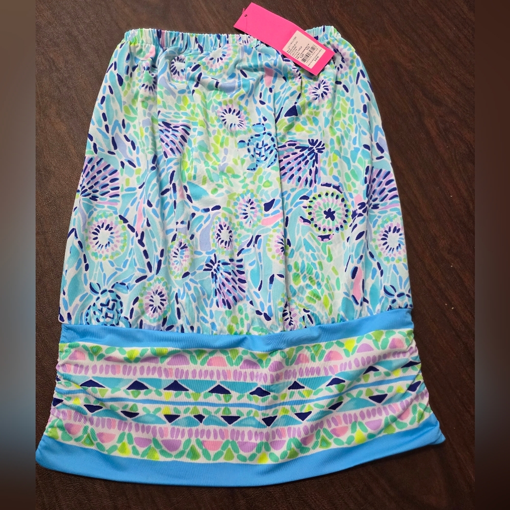 Lily Pulitzer Adella Tube Top Open Water blue Ibiza Size XXS NWT - Picture 2 of 5